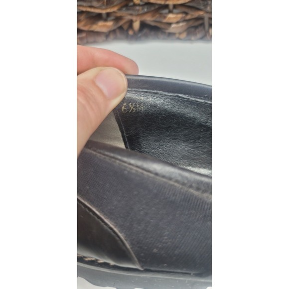 Donald Pliner women's SZ 6.5 Made in Italy Leather and Fabric Slip on Loafers - Picture 7 of 7